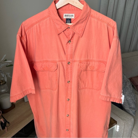 Magellan Men’s Orange Sportswear S/S Button Up Resort Shirt Size XL - Picture 1 of 14